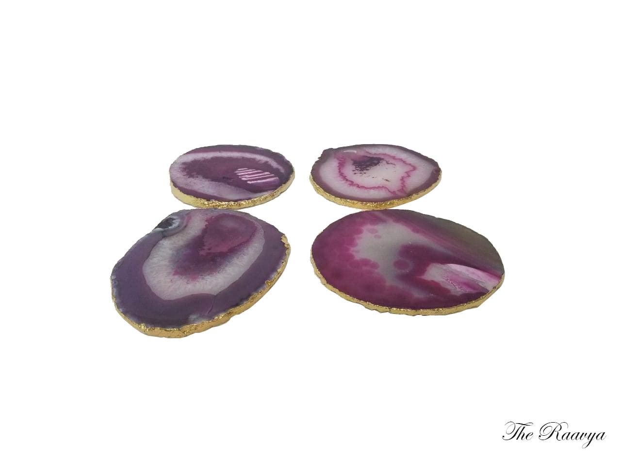 Agate Coasters Set of 4-Pink view 2