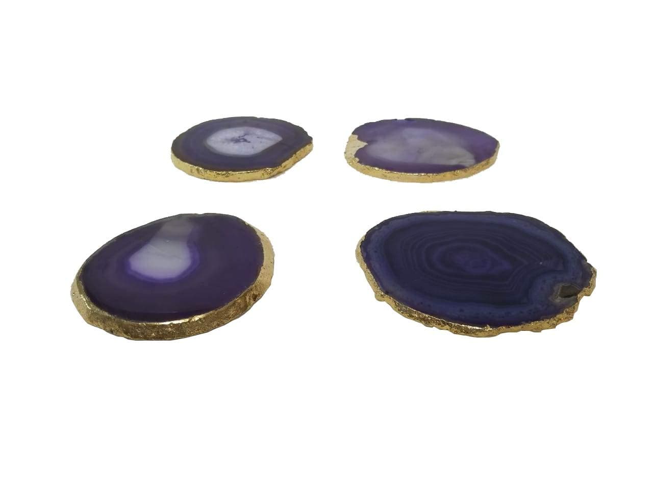 Agate Coasters Set of 4-Purple view 2