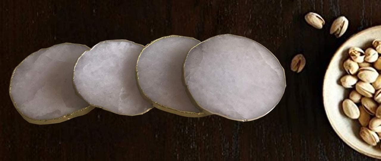 Agate Coasters Set of 4-White view 3