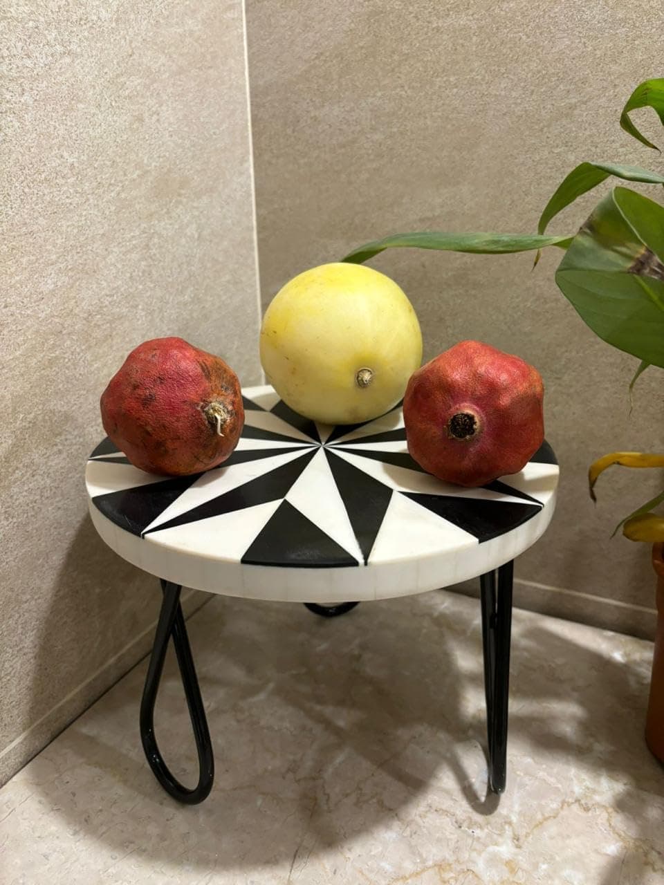Black & White Pyramid Tray with Curved Legs view 2