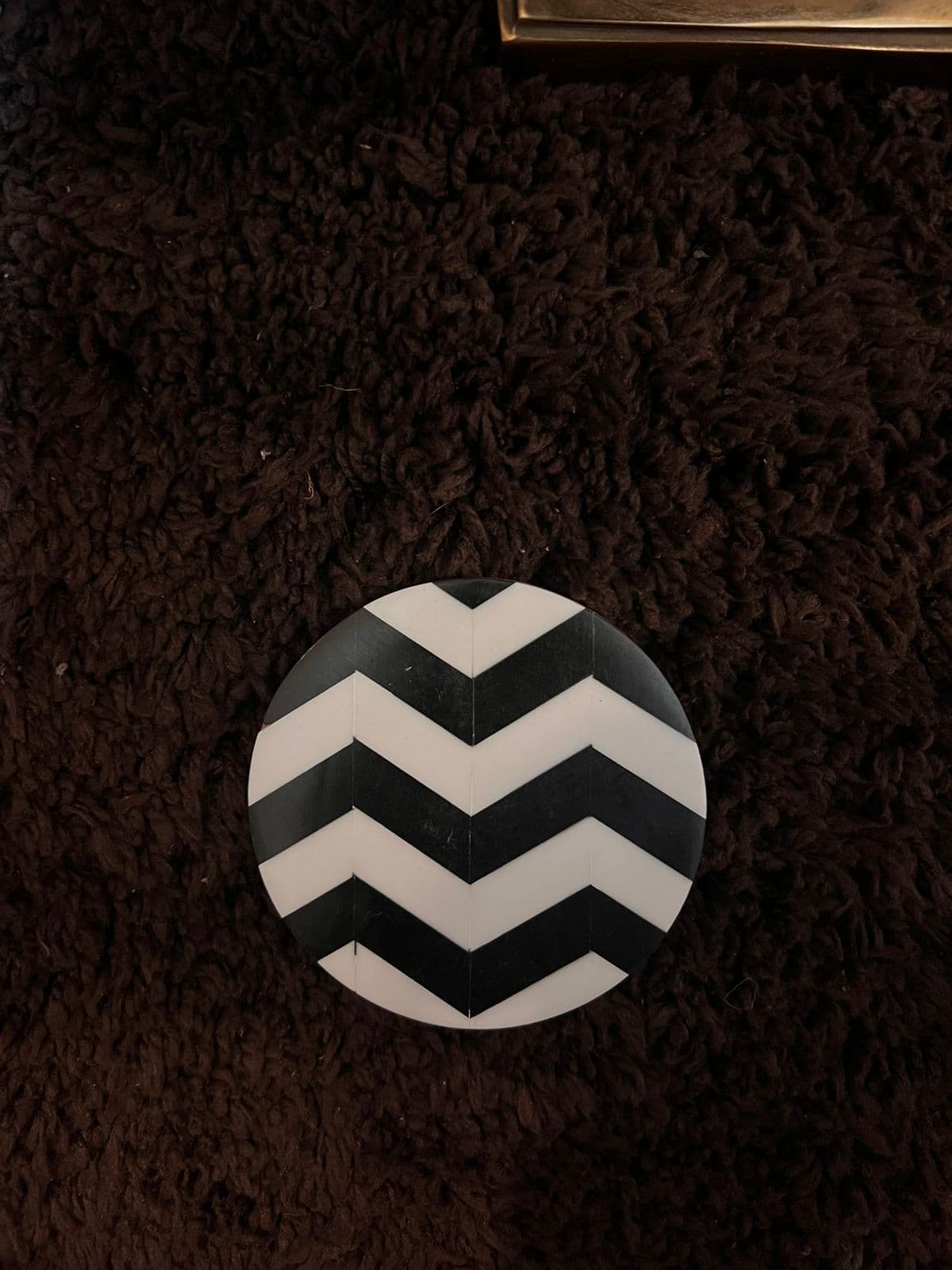 Black and White Zig-Zag Inlay Wooden Coasters Set of 6.