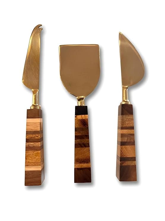 Brown Cheese Knives Set of 3