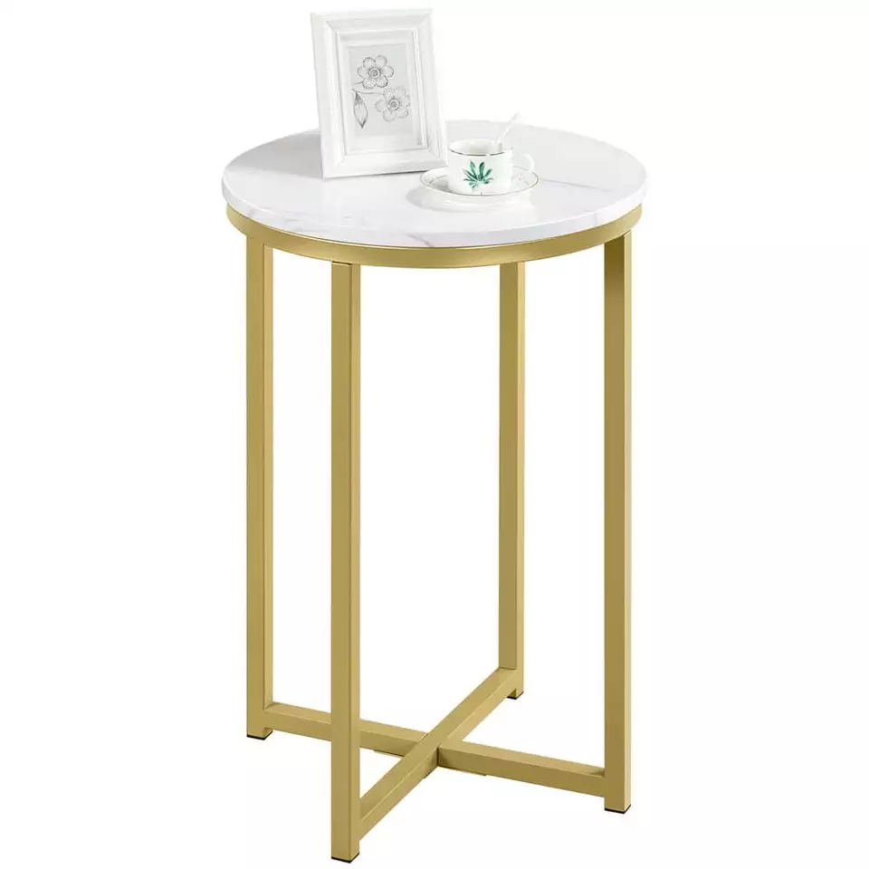 Cross Base Metal Side Table view 2