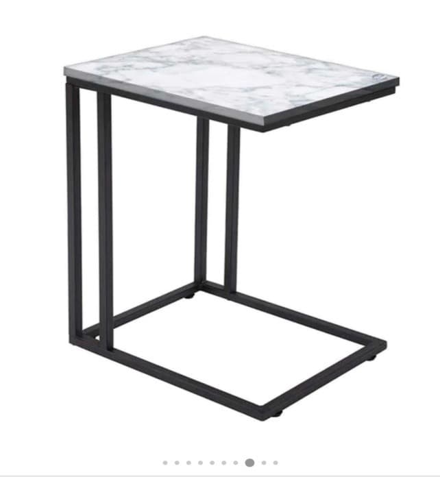 C-Shaped Metal Base Side Table - Black view 2