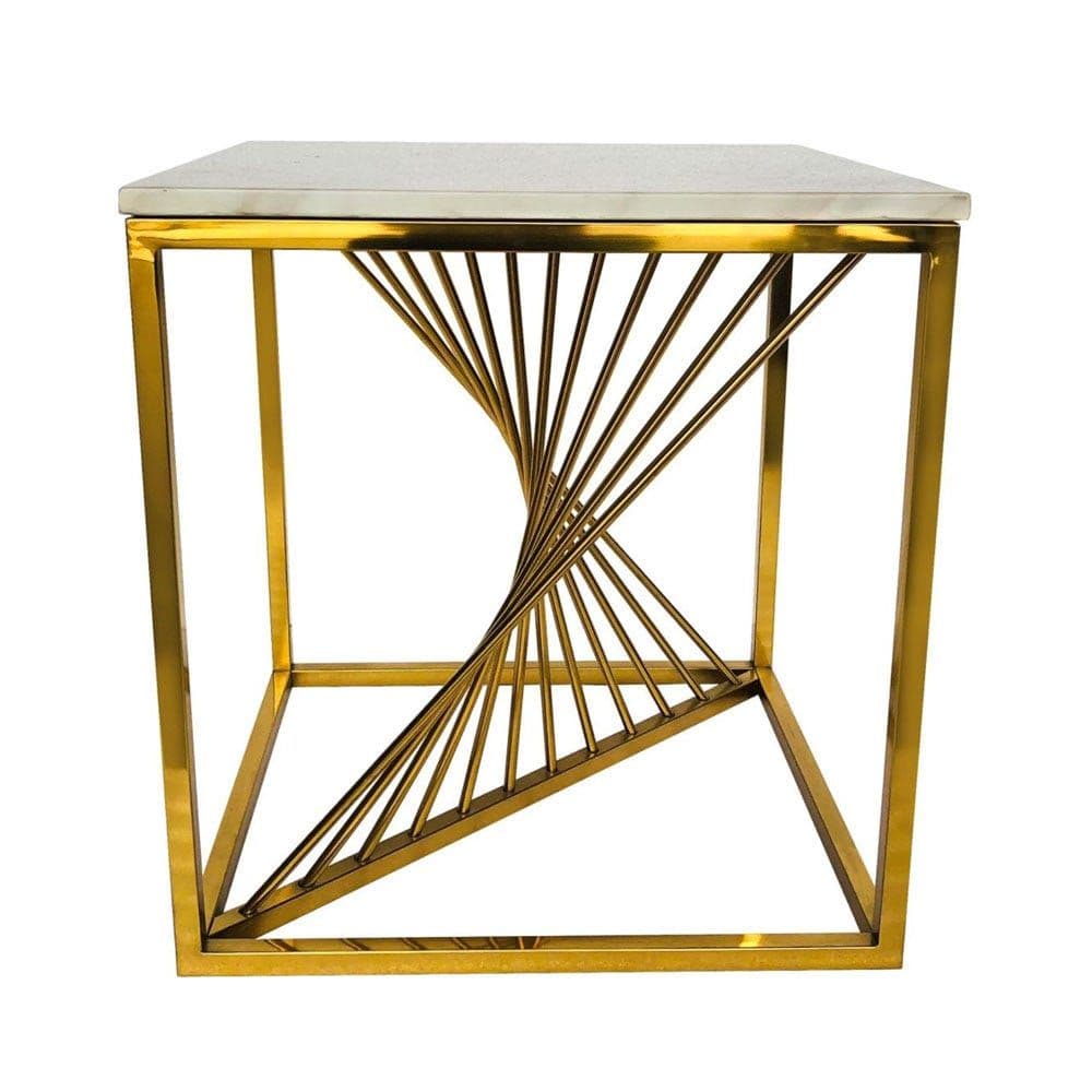 Cube Base Metal Side Table view 2
