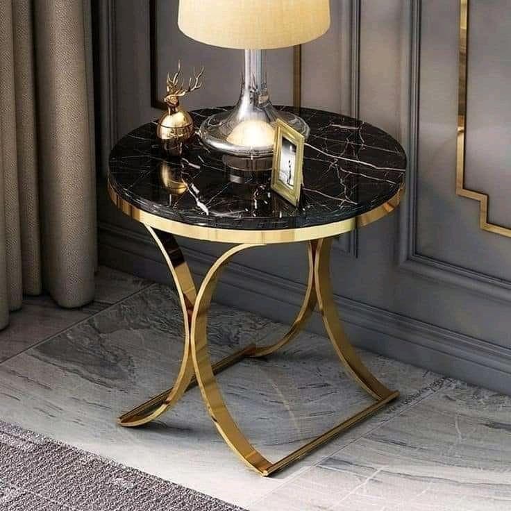 Curved Metal Legs Side Table