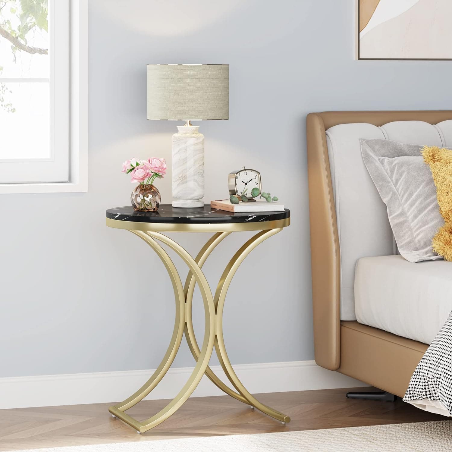 Curved Metal Legs Side Table view 2