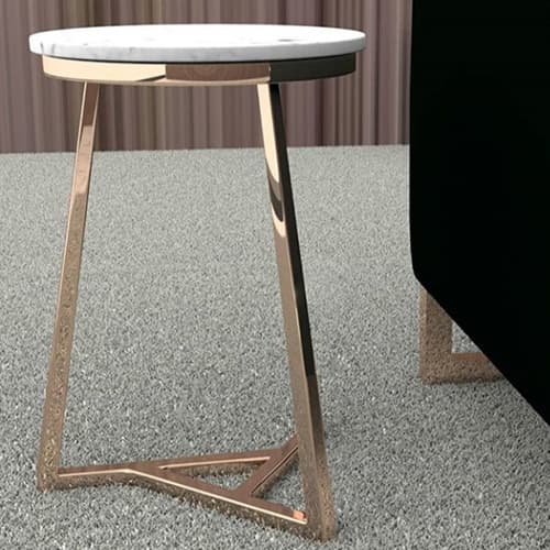 Triangular Base with Three Metal Legs Side Table