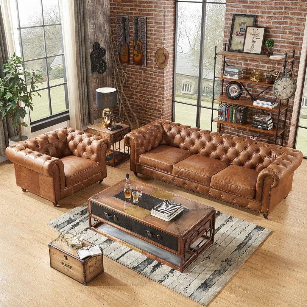 Brown 4-Seater Sofa