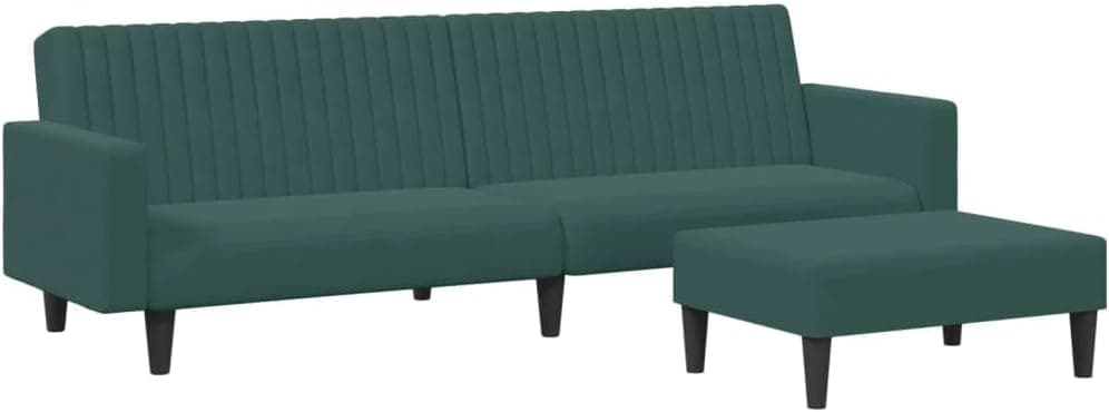 Green 3-Seater Sofa with Leg Rest view 2