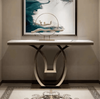 Contemporary Golden Base Console Table