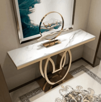 Contemporary Golden Base Console Table view 2