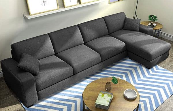 5 Seater L Shape Sofa Set (Dark Grey)
