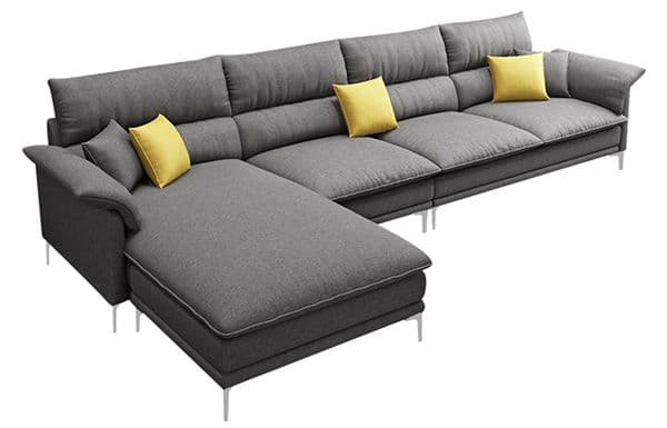 5 Seater L Shape Sofa Set (Dark Grey) LHS
