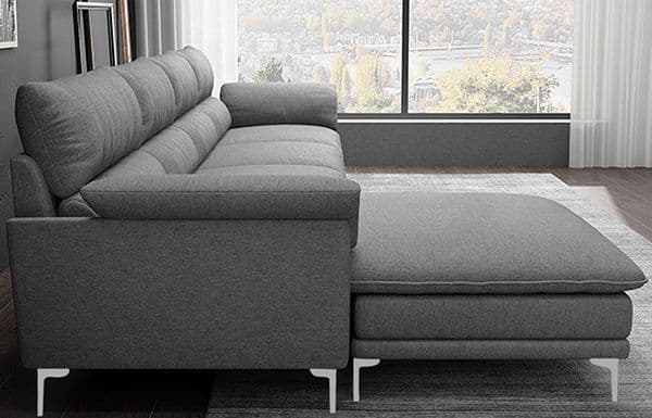 5 Seater L Shape Sofa Set (Dark Grey) LHS view 2