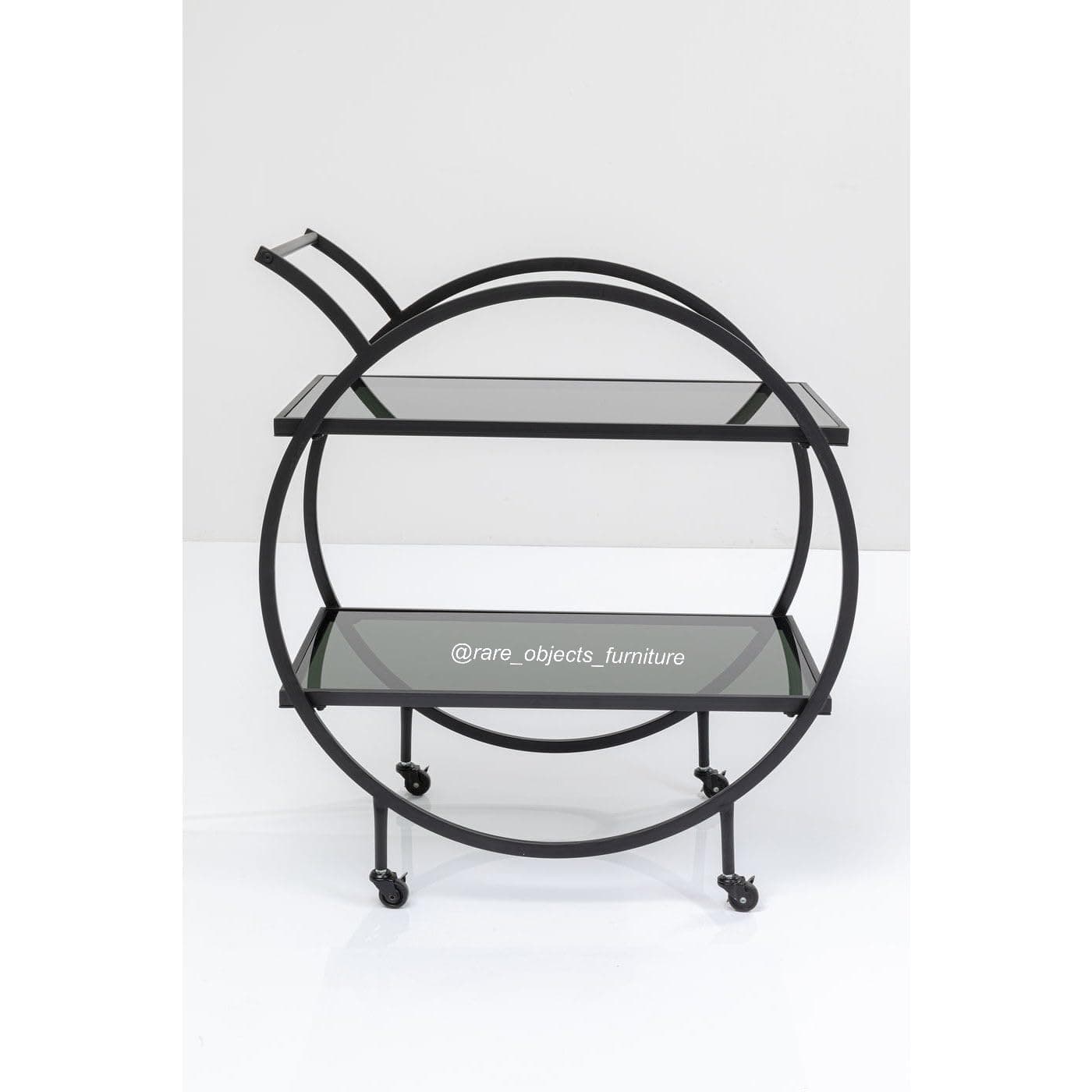 Circular Bar Trolley - Black Finish view 2