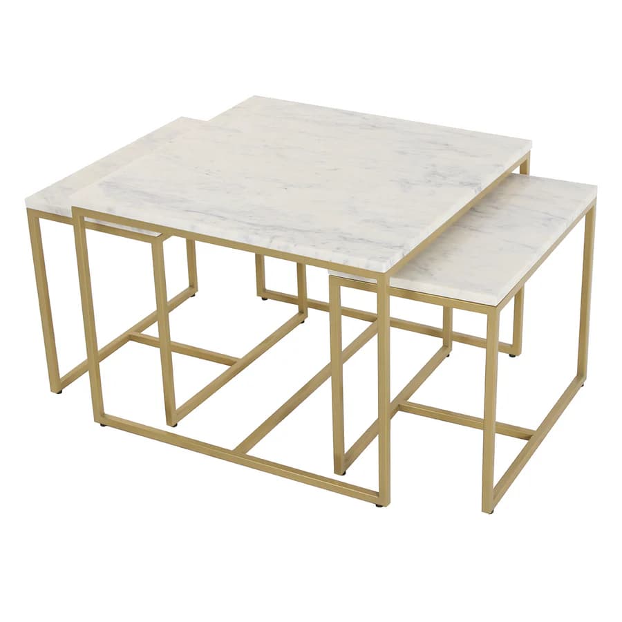 Set of 3 Square Nesting Center Table view 2
