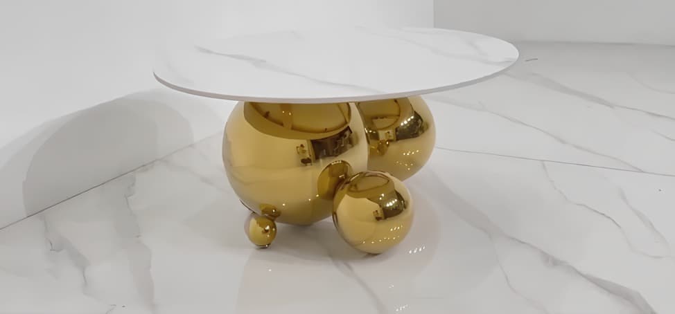 Multiple Sphere Base Stainless Steel Center Table view 2