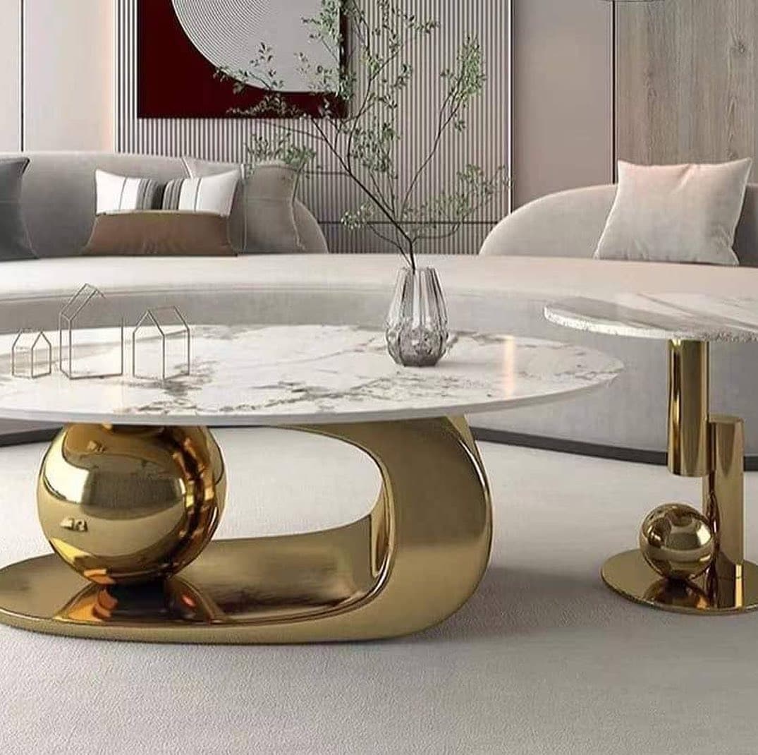 Oval and Circular Set of 2 Center Table