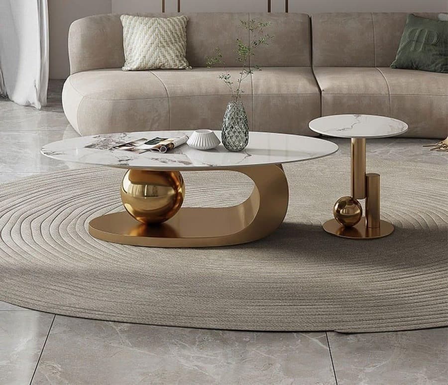 Oval and Circular Set of 2 Center Table view 2