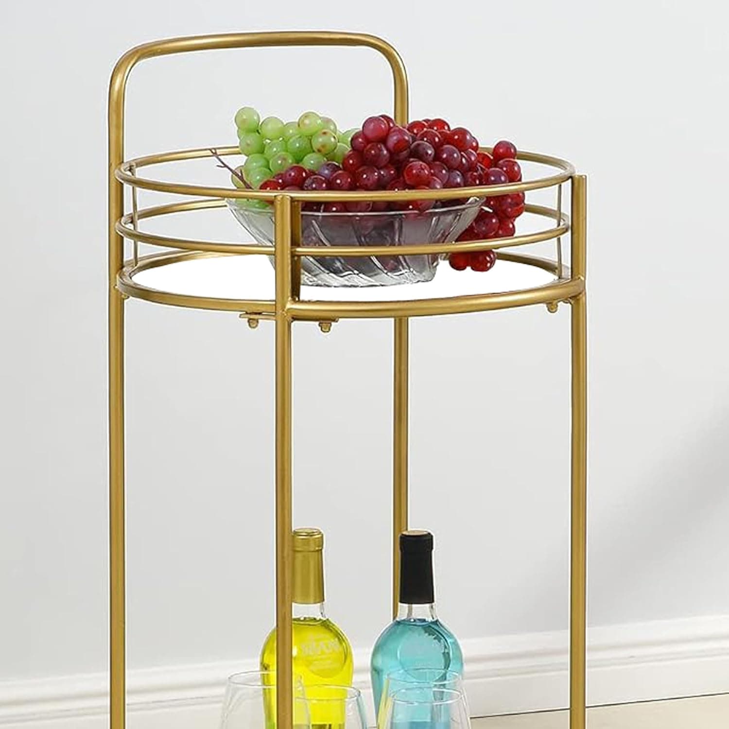 Cylindrical Bar Trolley - Gold Finish view 2
