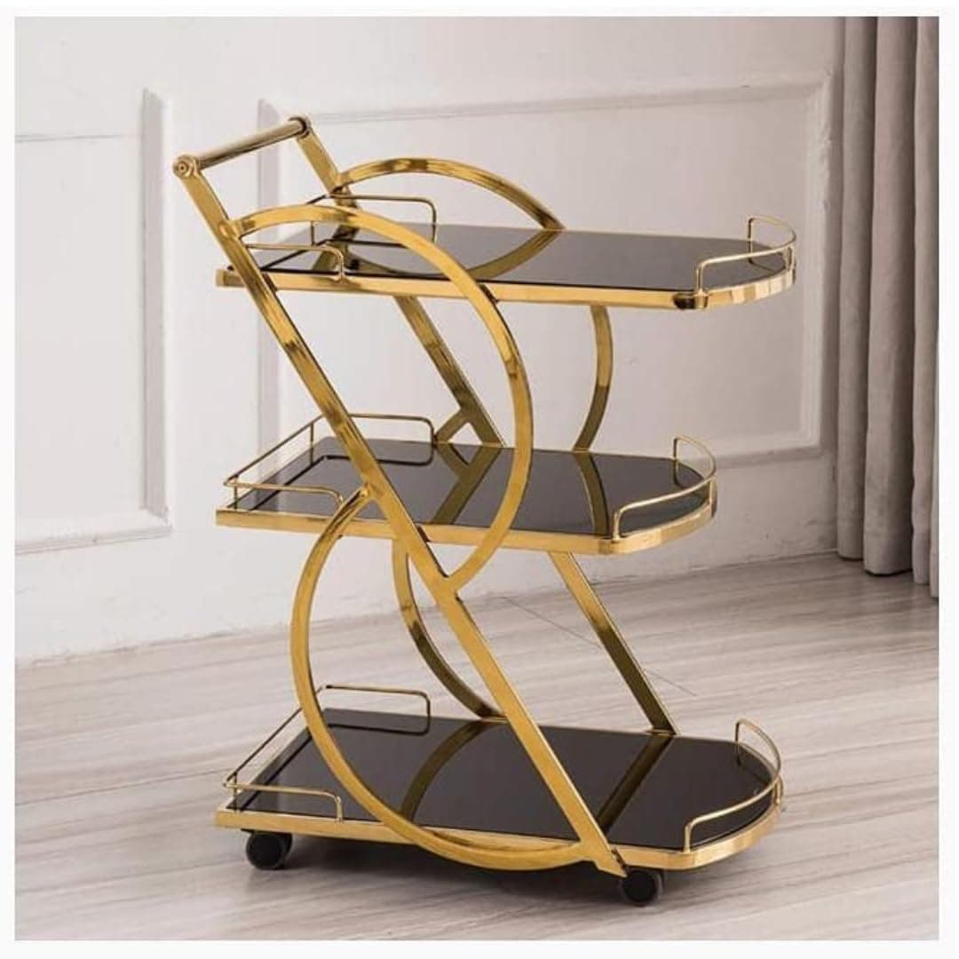 Three layer Bar Trolley - Gold Finish