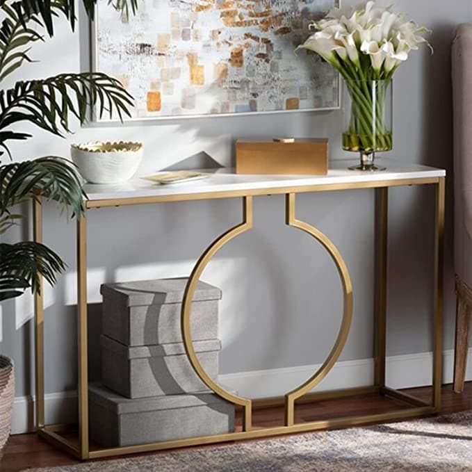 Circular Ring Design Metal Console Table