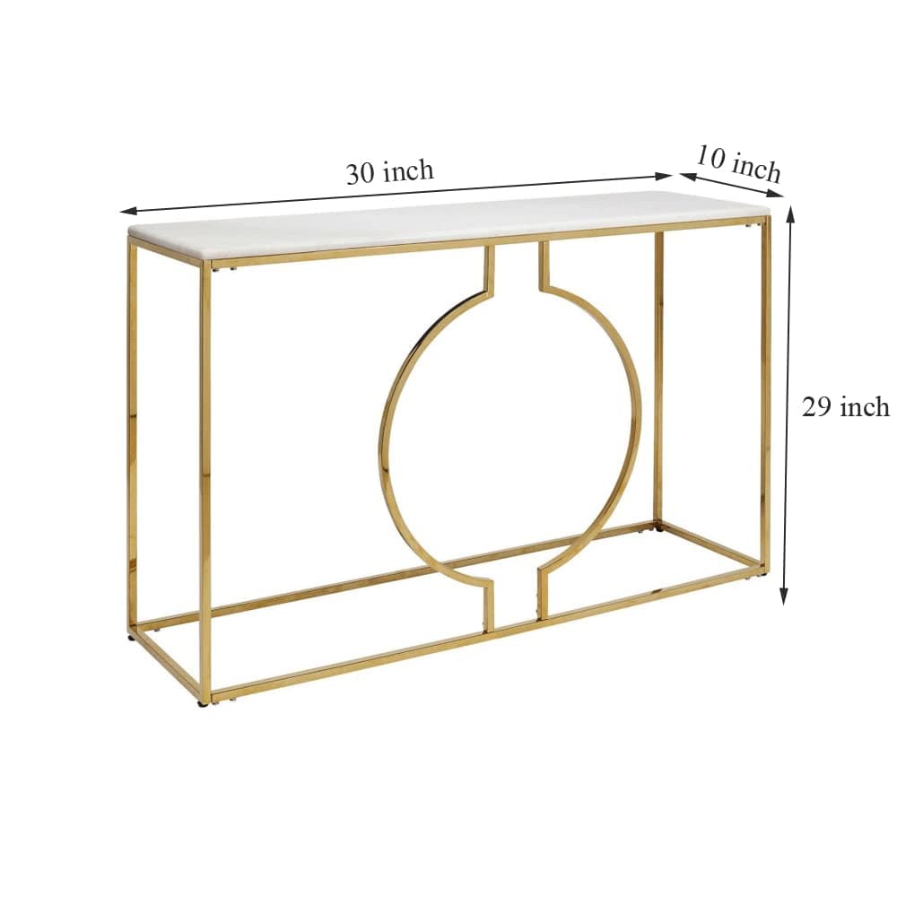 Circular Ring Design Metal Console Table view 2