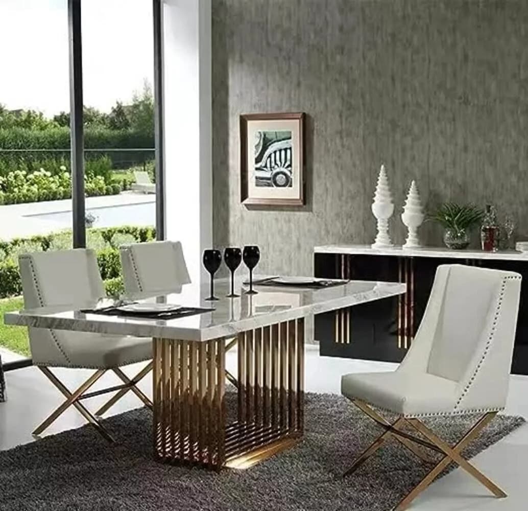Rectangular Bar  Metal Base Dining Table