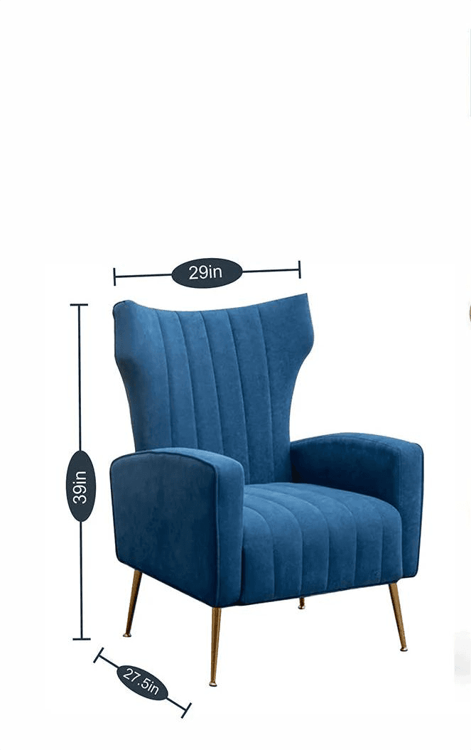 Blue Accent Chair view 2