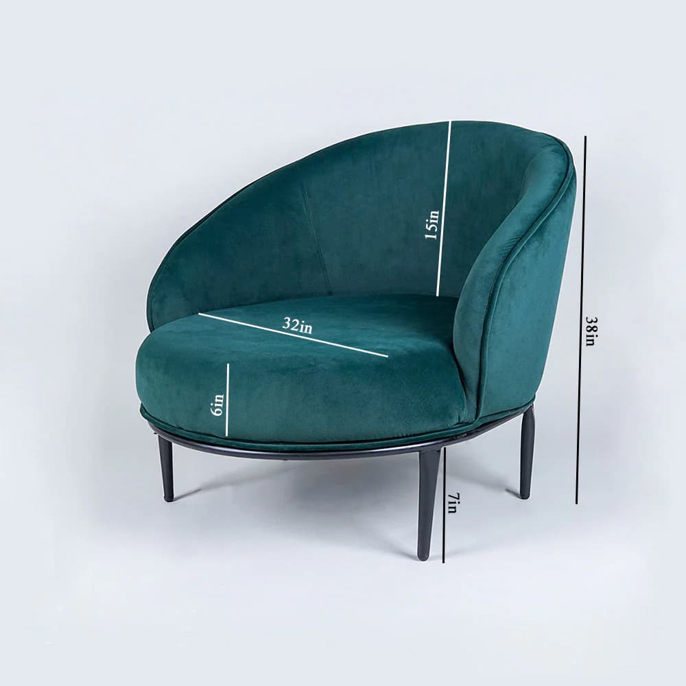 Dark Green Accent Chair view 2