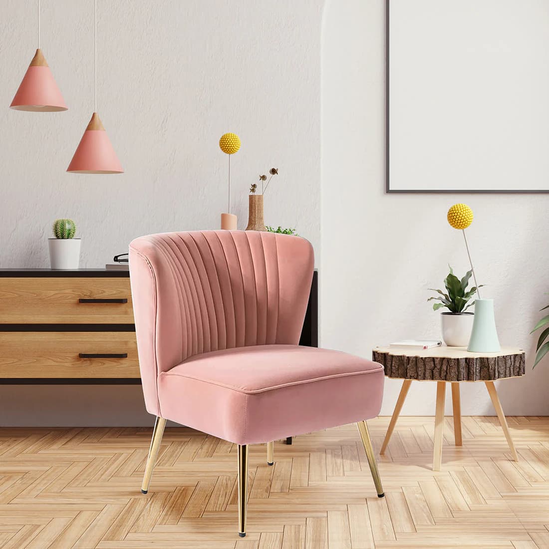 Pink Accent Chair 