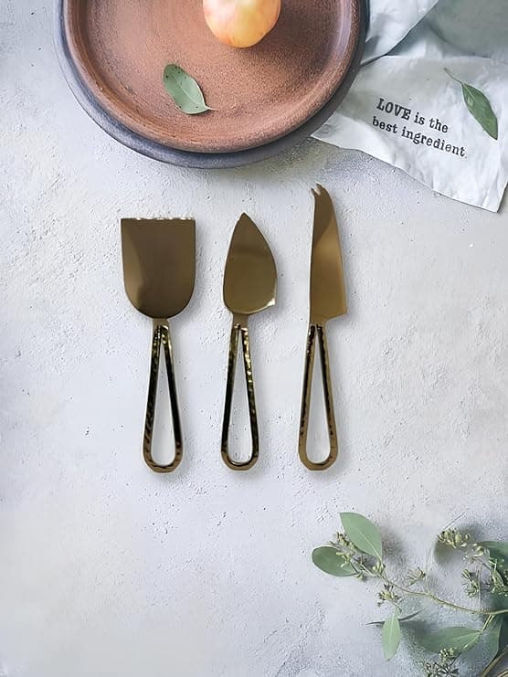 Gold PVD Cheese Knives Set of 3 view 2