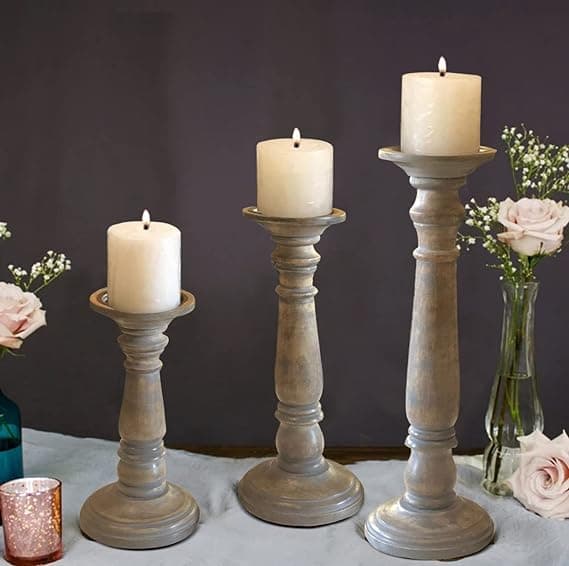Grey Candle Stand Set of 3  view 2