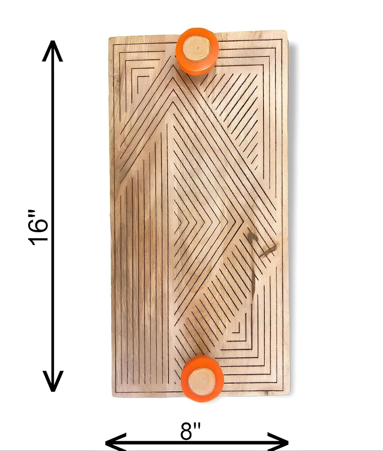Large Orange Tray with Resin Knobs view 2