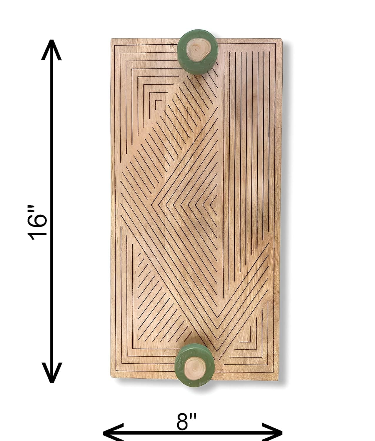 Large Green Tray with Resin Knobs view 2