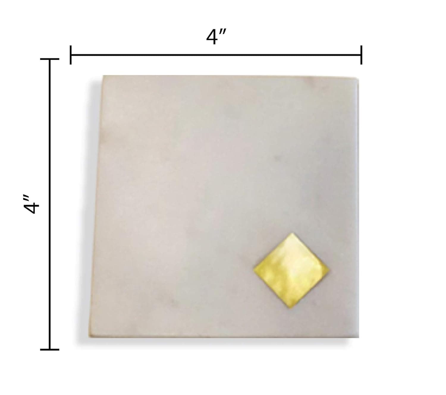 Marble Square Coasters with Mother of Pearl Inlay Set of 4