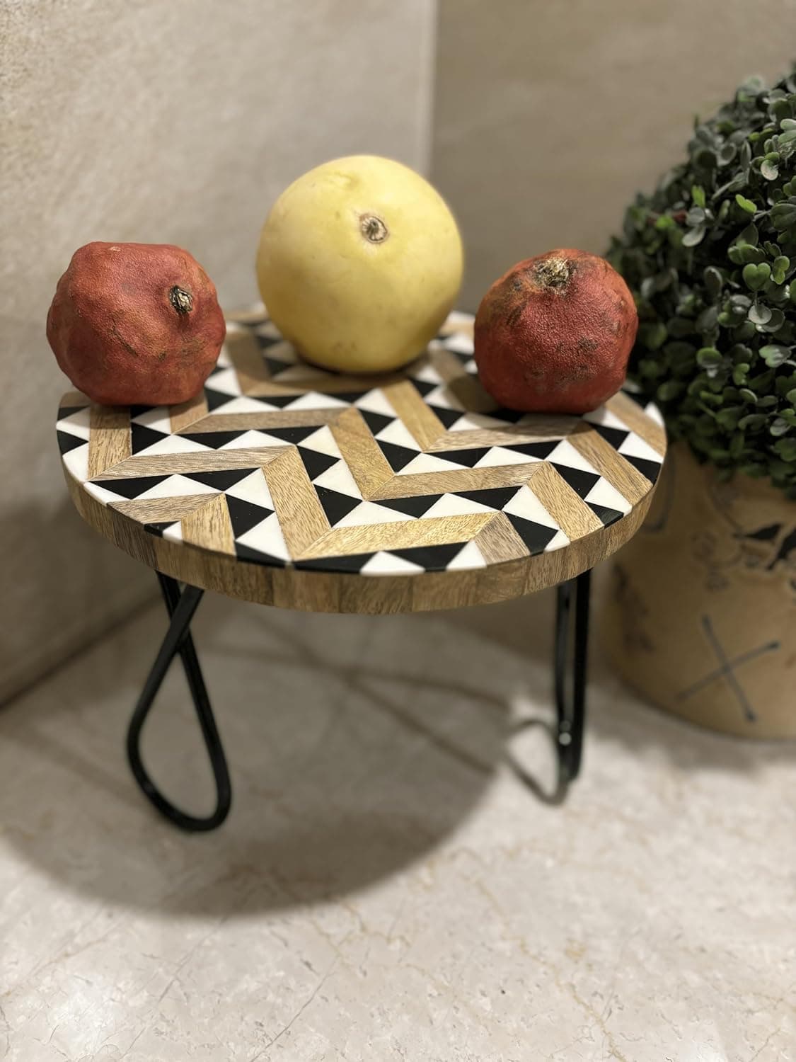 Multicolored Zig Zag Tray with Curved Legs view 2