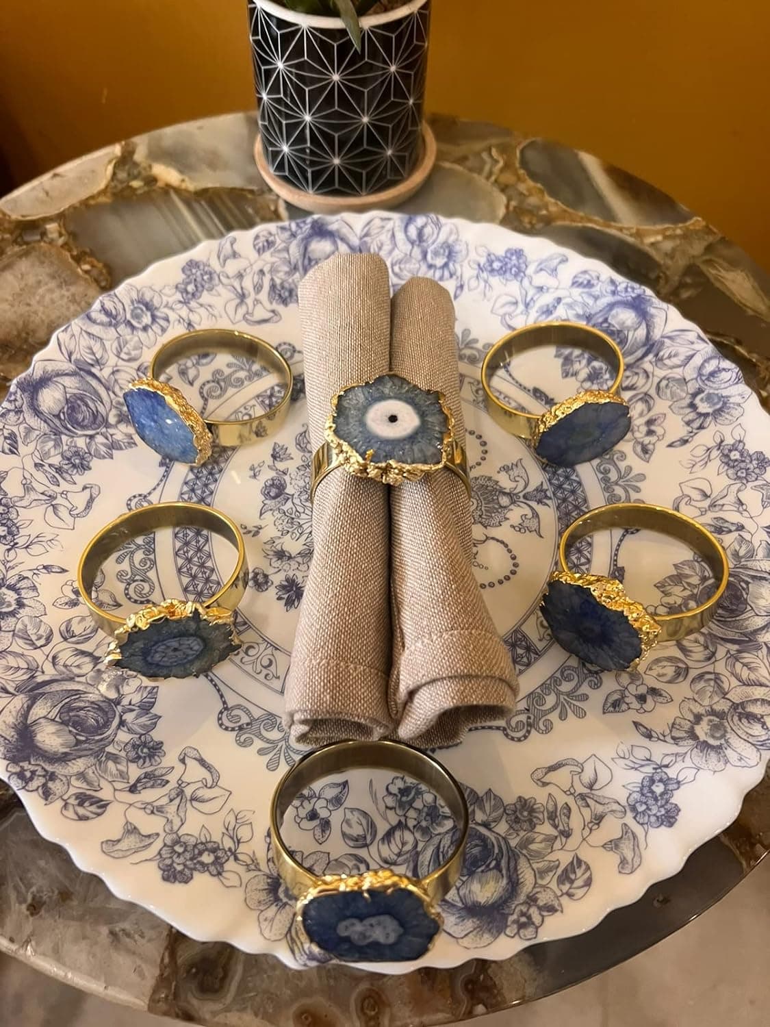 Blue Napkin Rings view 2