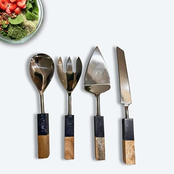 Navy Blue Cutlery Set of 4 view 2