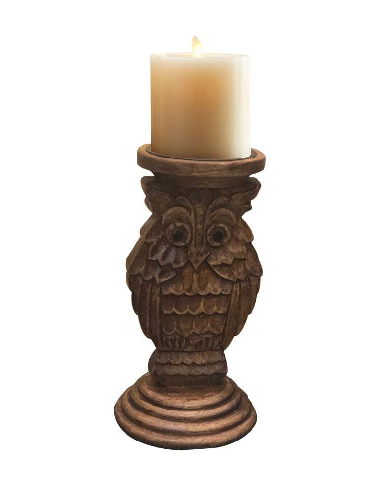 Owl Brown Candle Stand 