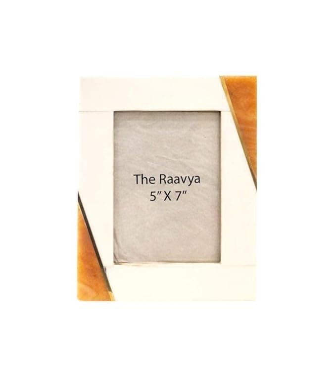 White with Brown Corners Photo Frame