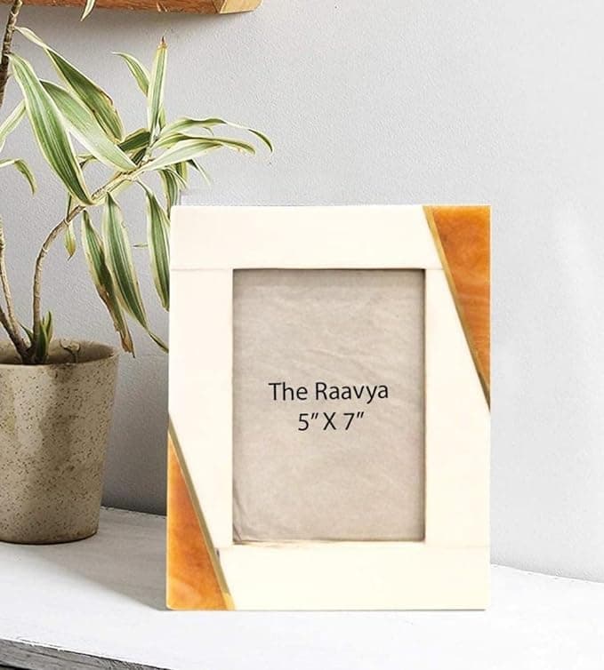 White with Brown Corners Photo Frame view 2