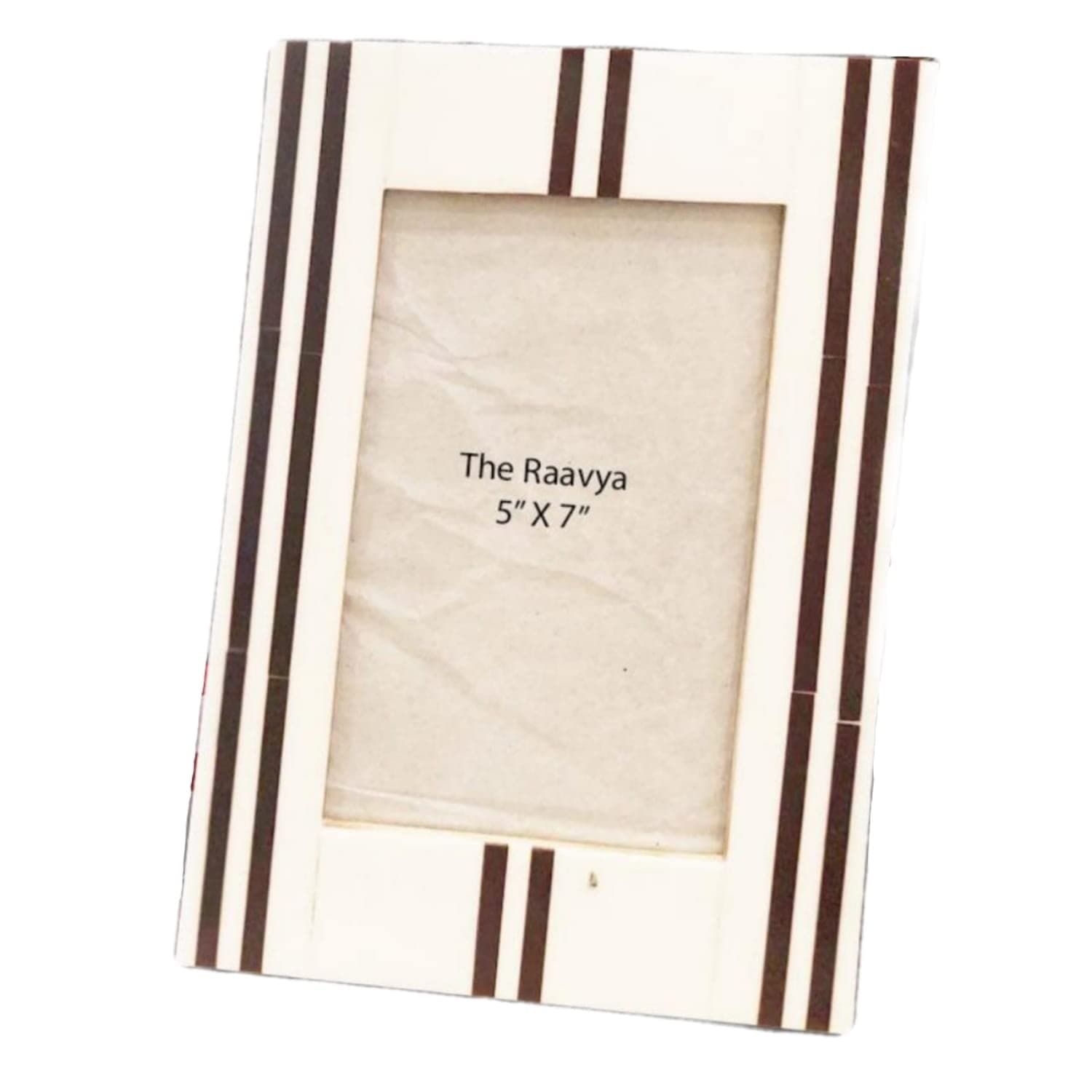 White with Brown Stripes Photo Frame