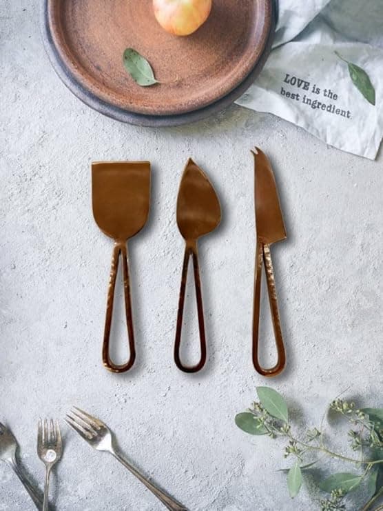Rose Gold Cheese Knives Set of 3 view 2