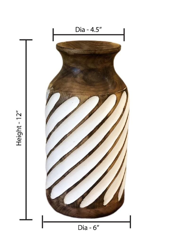  Wooden Spiral Design Flower Vase 