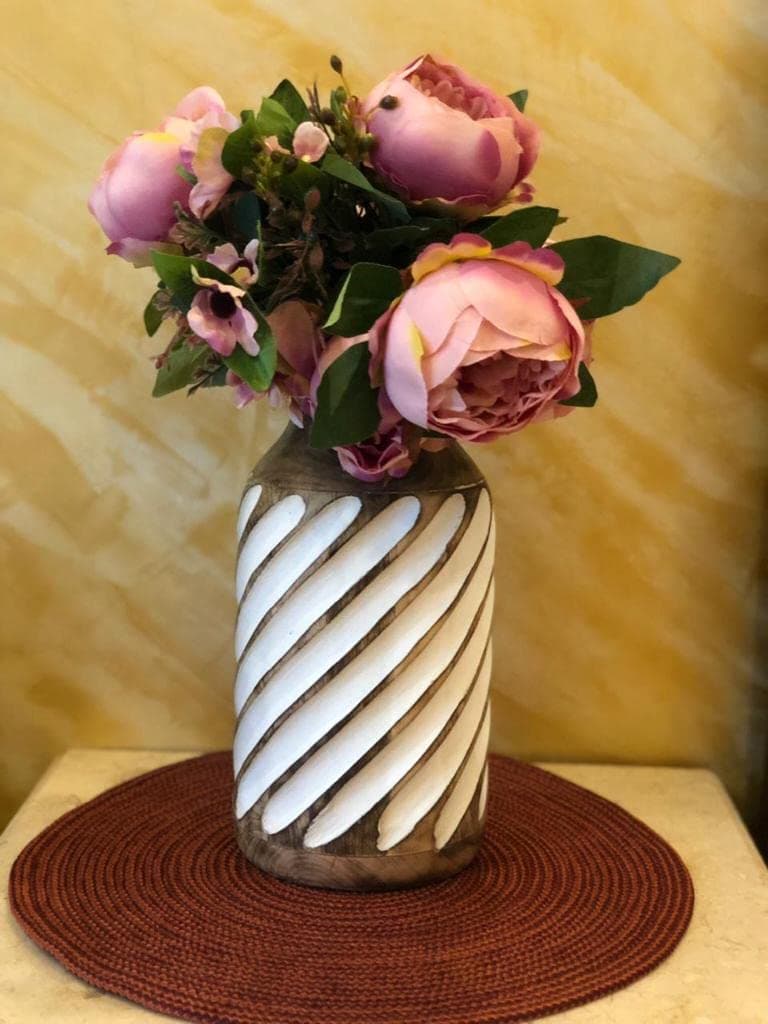  Wooden Spiral Design Flower Vase  view 2