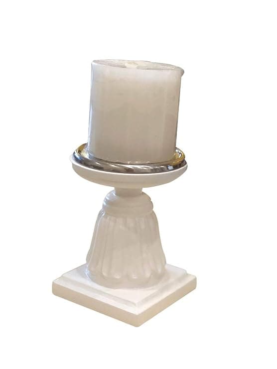 White Square Base Candle Stand